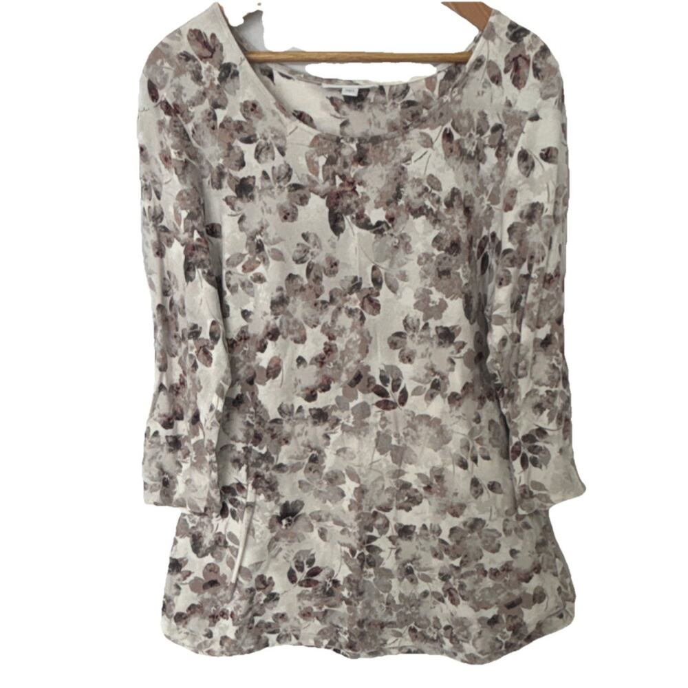 J. Jill Pure Jill Women’s Large Floral Top French Terry Soft Stretch Casual Boho
